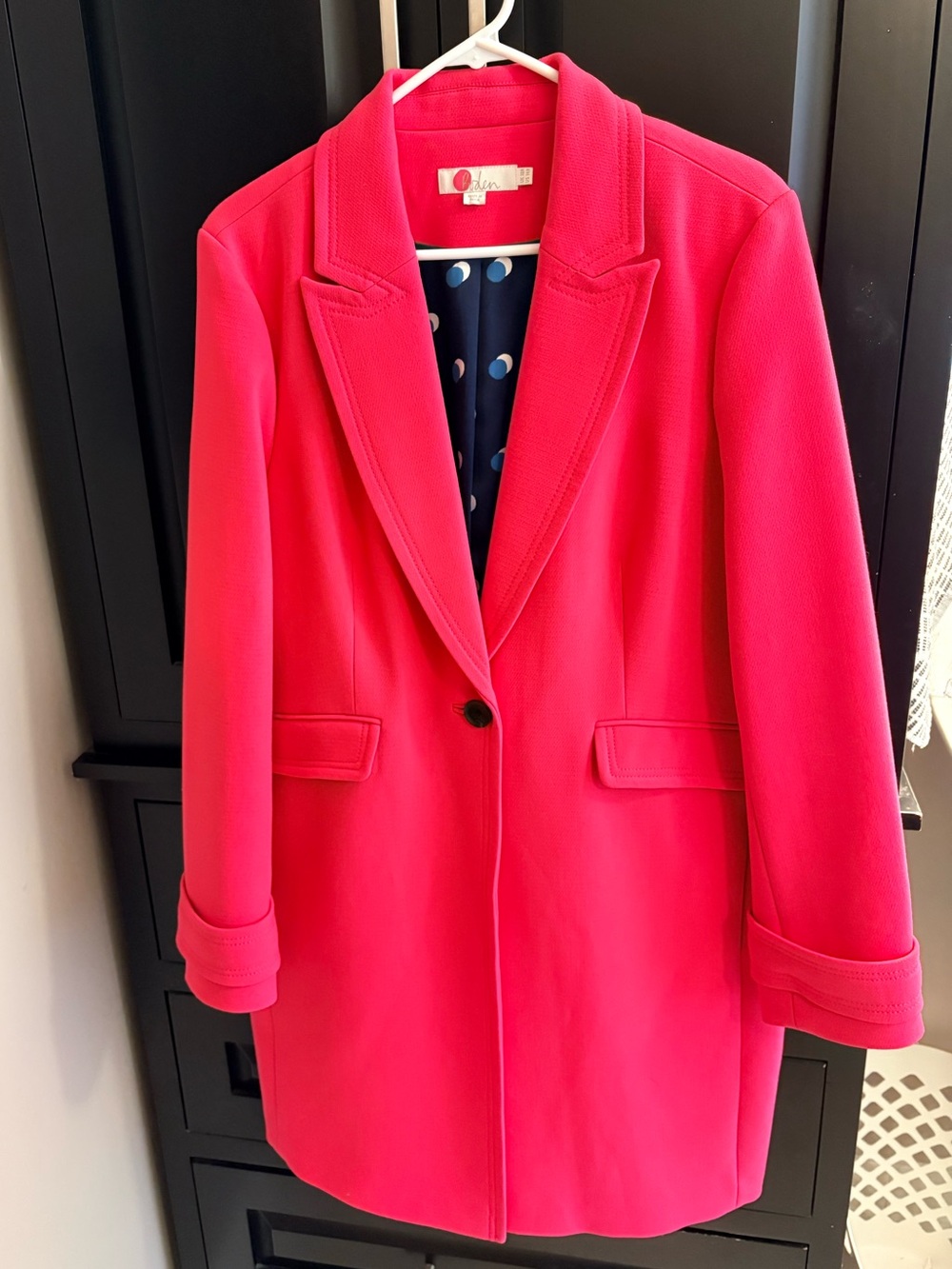 Boden Hot Pink Single-Button Tailored Coat NWOT